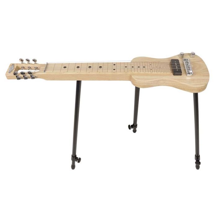 SX lapsteel gitaar, USA swamp ash, met tas en driepoot standaard, naturel