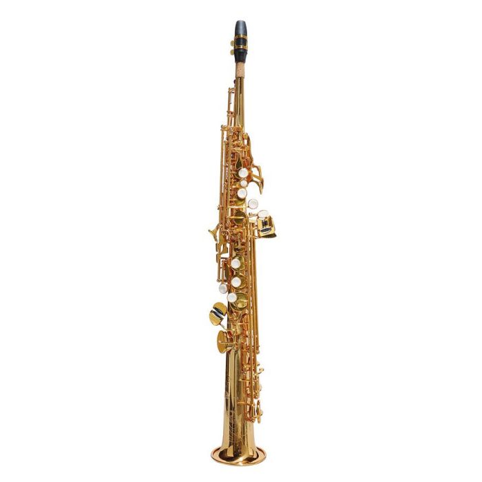 Stewart Ellis Pro Series sopraansax, Pisoni polsters, 1-piece body, goudlak, incl. softcase