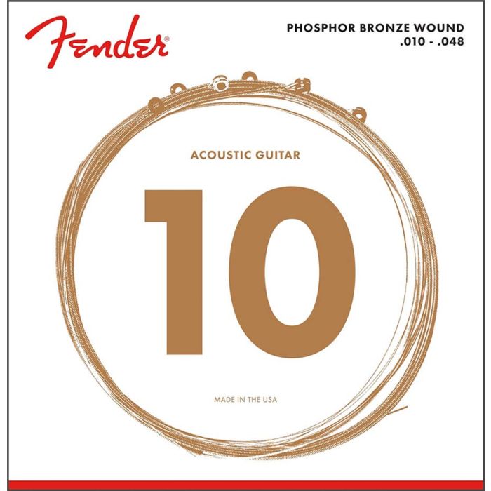 Fender Phosphor Bronze snarenset akoestisch, phosphor bronze roundwound, extra light,  010-014-022-030-040-048