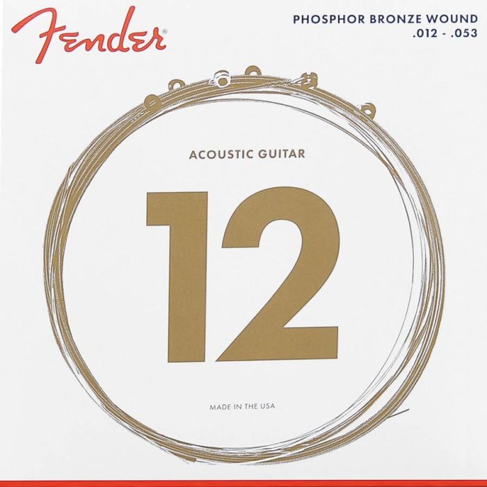 Fender Phosphor Bronze snarenset akoestisch, phosphor bronze roundwound, light, 012-016-024-032-042-053