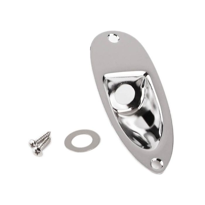 Fender Genuine Replacement Part Stratocaster® recessed jack ferrule plate, chrome