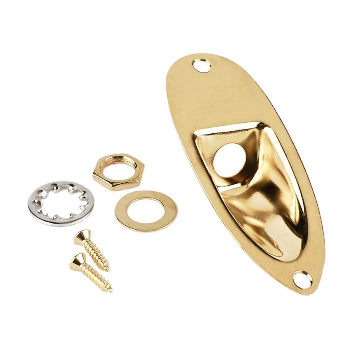 Fender Genuine Replacement Part Stratocaster® recessed jack ferrule plate, gold