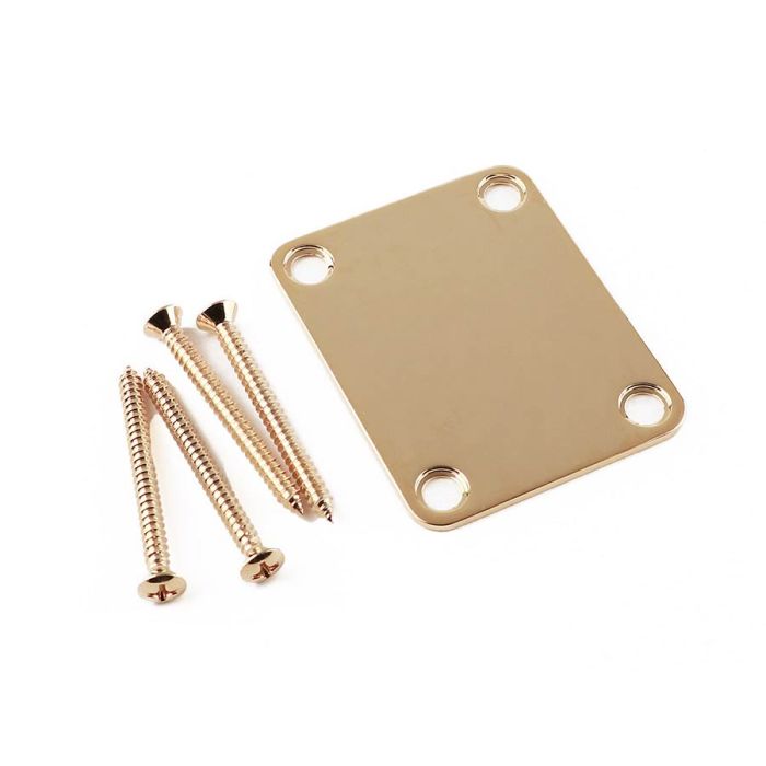 Fender Genuine Replacement Part neck plate American Vintage/Mexico, for guitar and bass, no logo, goud