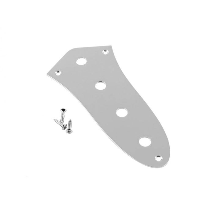 Fender Genuine Replacement Part control plate, Jazz Bass®, standard 4 hole, chrome