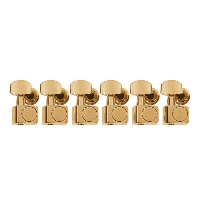 Fender Genuine Replacement Part machine heads, American Standard, 2 guide pins, set of 6, gold