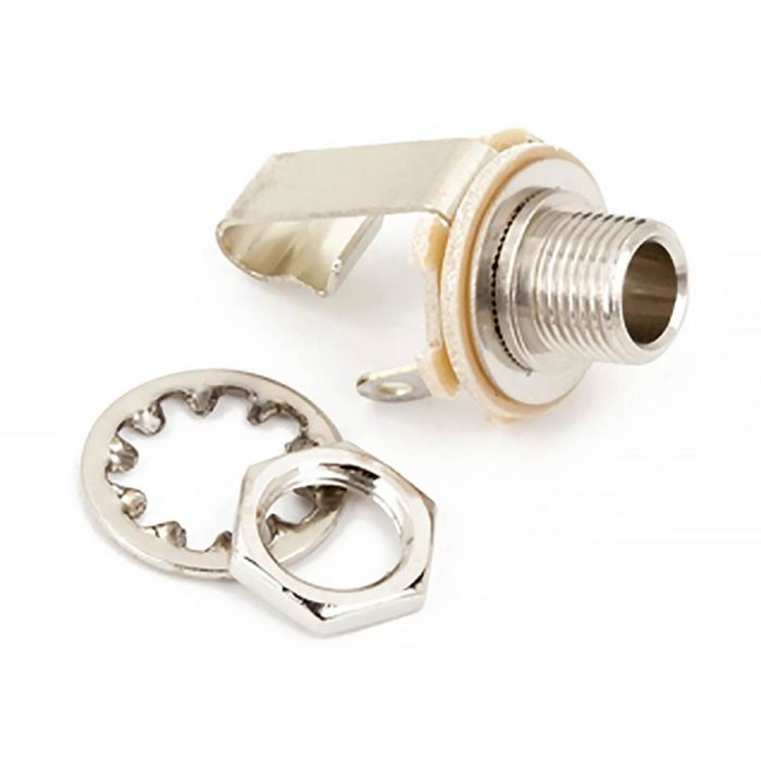 Fender Genuine Replacement Part 2-pole chassis connector jacks, nickel, 6,3mm, .276 bushing depth, 3/8 32" thread