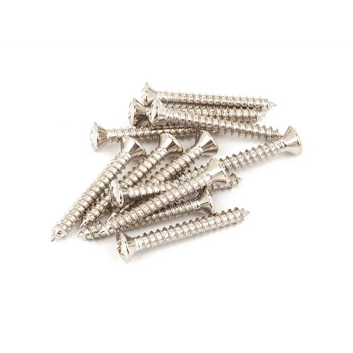 Fender Genuine Replacement Part bass bridge mounting screws, 5 x 1", chrome, 12 pcs