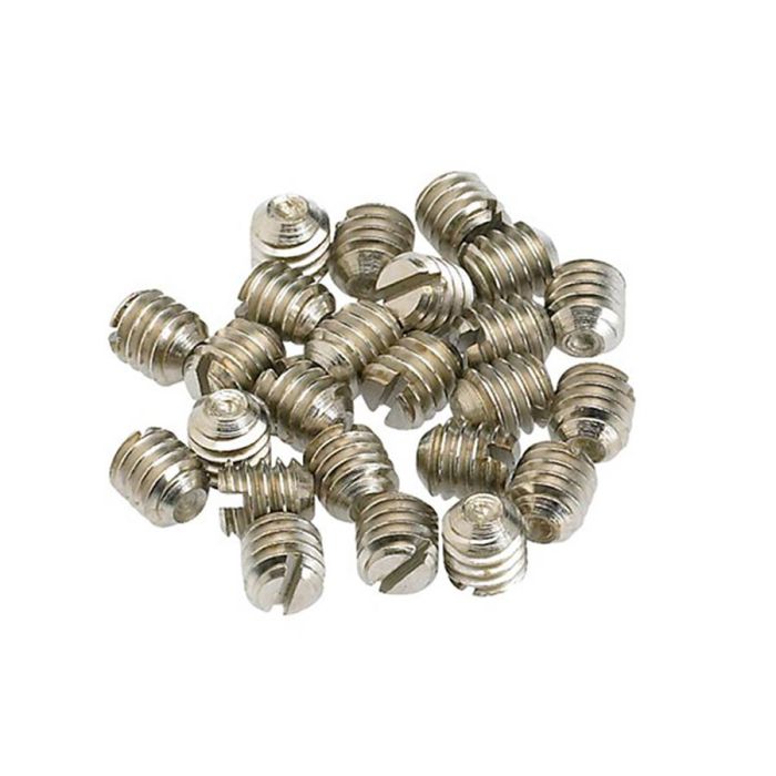 Fender Genuine Replacement Part control knob set screws, 8-32 x 3/16, nickel, 24 pcs