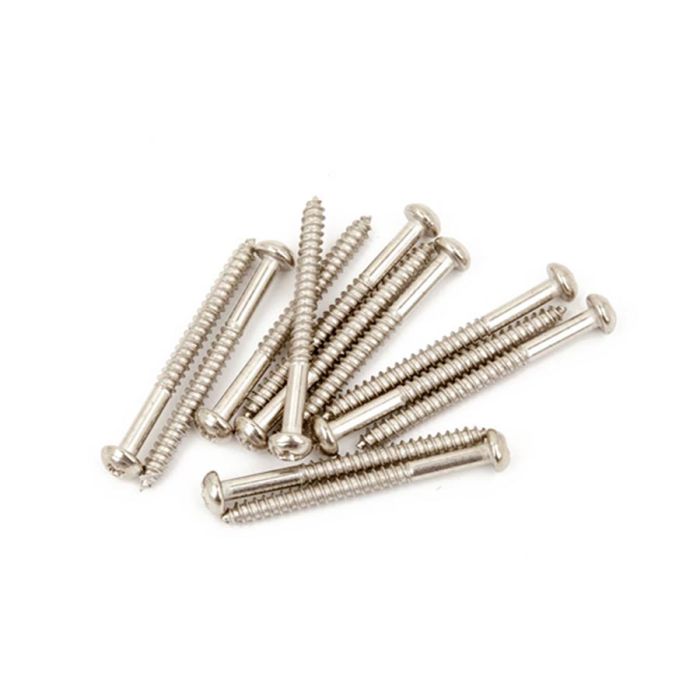 Fender Genuine Replacement Part pickup mounting screws, vintage basses, 4 x 1-1/4 philips, nickel, 12 pcs