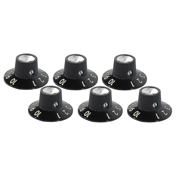 Fender Genuine Replacement Part amplifier knobs, standard Blackface, black, set of 6