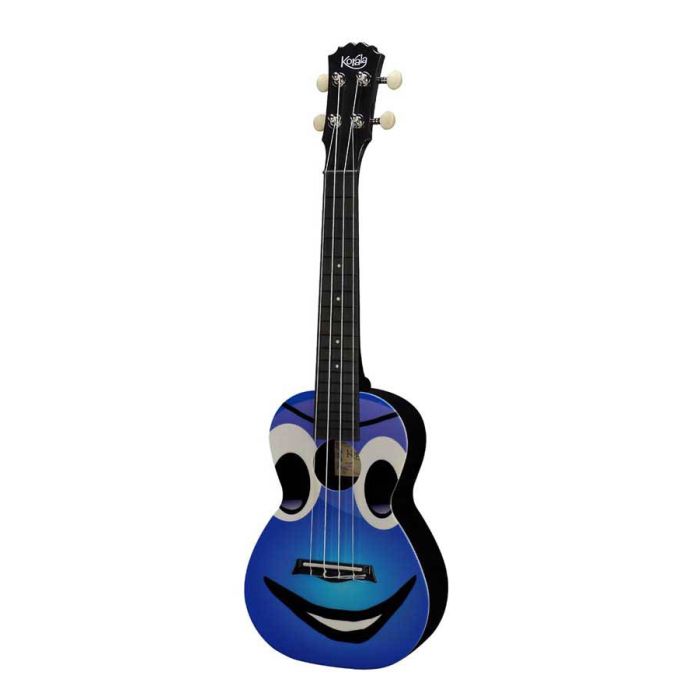 Korala Poly Ukes concert ukelele polycarbonaat, achterblad met akoestische kamers, blue face