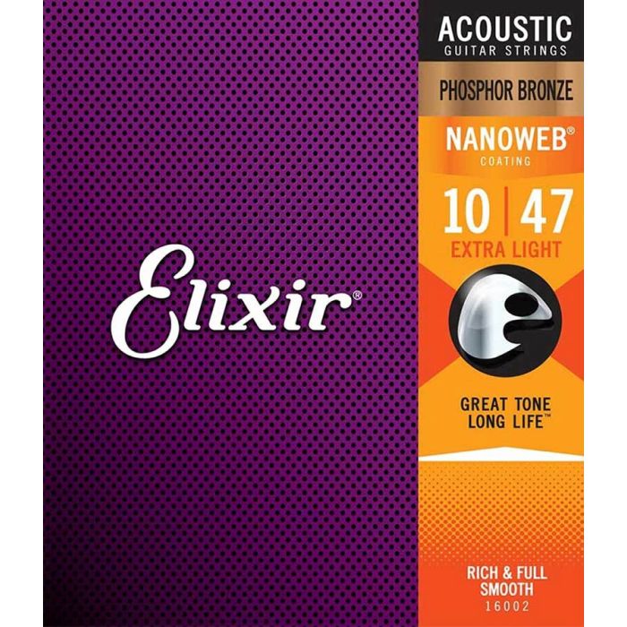 Elixir Nanoweb snarenset akoestisch, coated phosphor bronze, extra light, 010-014-023-030-039-047