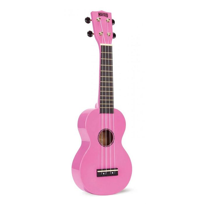 Mahalo Rainbow Series ukelele, met gitaarmechanieken, Aquila snaren, Nubone zadel en hoes, roze