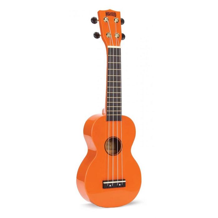 Mahalo Rainbow Series ukelele, met gitaarmechanieken, Aquila snaren, Nubone zadel en hoes, oranje