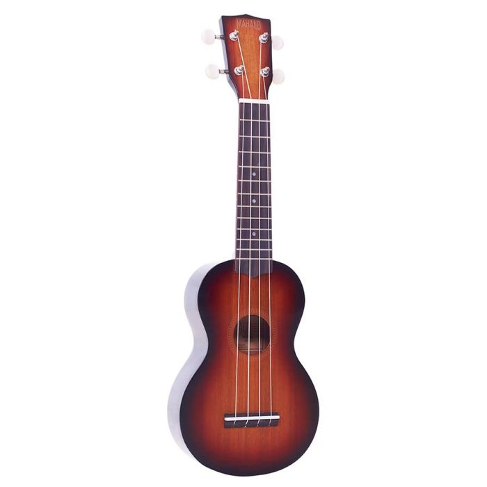 Mahalo Java Series sopraan ukelele, gewelfde achterkant, gitaarmechanieken, Aquila snaren, 3-tone sunburst