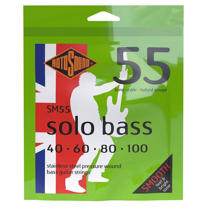 Rotosound Solo Bass 55 snarenset basgitaar, linea pressure wound, 40-100, hybrid gauge