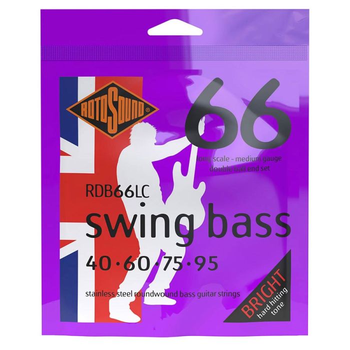 Rotosound Swing Bass 66 snarenset basgitaar, stainless steel, 40-95 double ball end, medium gauge