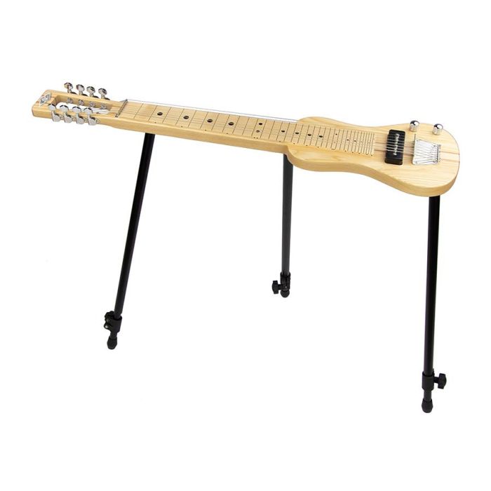 SX lapsteel gitaar, 8-snarig, USA swamp ash, inclusief tas en driepoot standaard, naturel