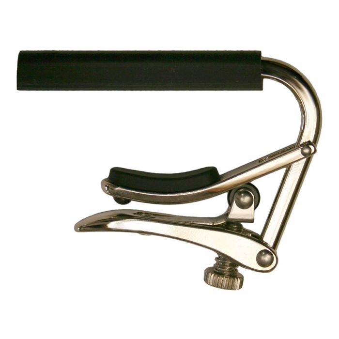 Shubb Standard Series capo voor nylon snarige gitaar met brede, vlakke toets, polished nikkel