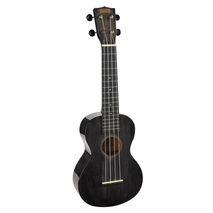 Mahalo Hano Series concert ukelele, 40mm wide neck, gitaarmechanieken, Aquila snaren, transparant zwart