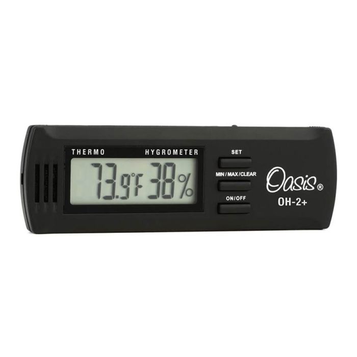 Oasis digitale hygrometer, met koffer clip, 3.0V batterij inbegrepen