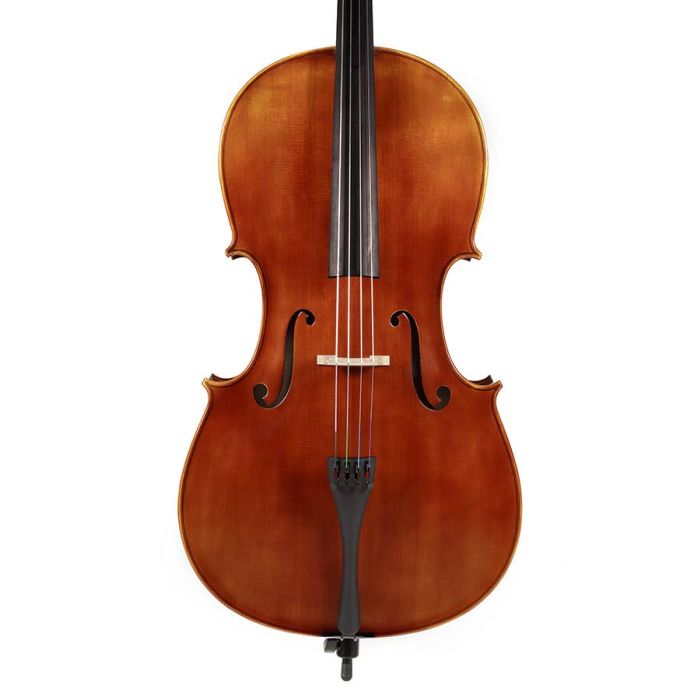 Rudolph Elementary cello, 1/2, geheel massief, olie lak, ebben toebehoren, gevlamd