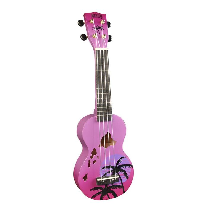 Mahalo Designer Series ukelele "Hawaii" met tas, paars burst