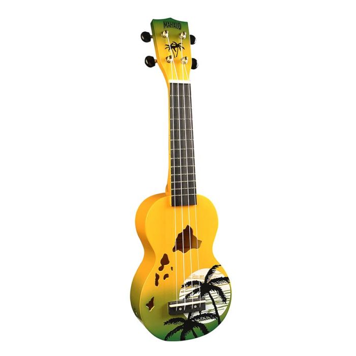 Mahalo Designer Series ukelele "Hawaii" met tas, groen burst