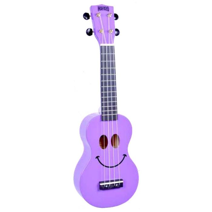 Mahalo Smiley Series sopraan ukelele, met gitaarmechanieken, nubone brugzadel, inclusief tas, purple