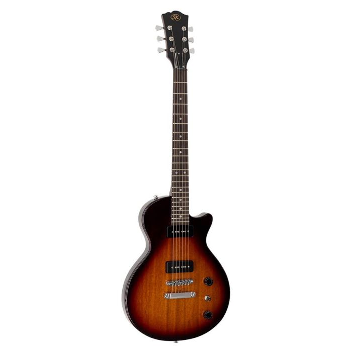 SX LP Junior style elektrische gitaar, lindenhout, 2 x P-90 elementen, geschroefde hals, sunburst