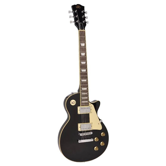 SX LP style elektrische gitaar, lindenhout, 2 x humbucking element, gelijmde hals, zwart