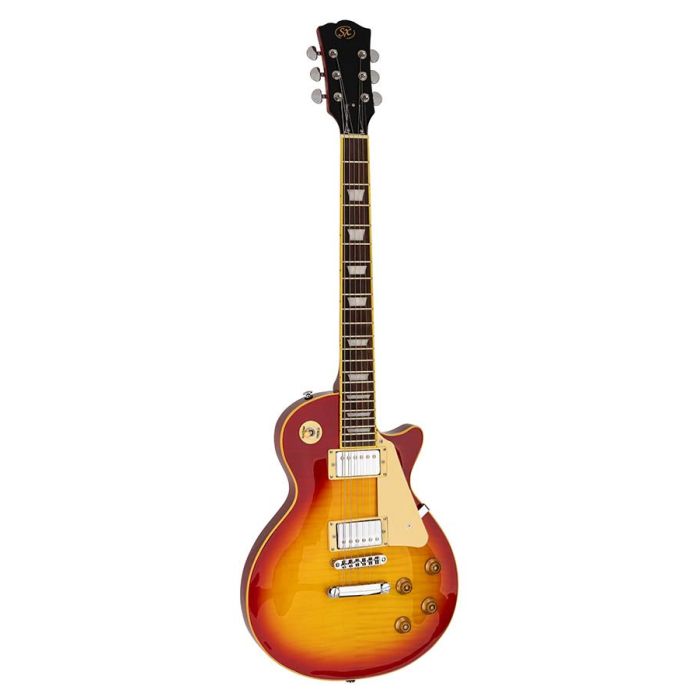 SX LP Std. style elektrische gitaar, mahonie/gevlamd esdoorn, 2 x humbucker, cherry sunburst