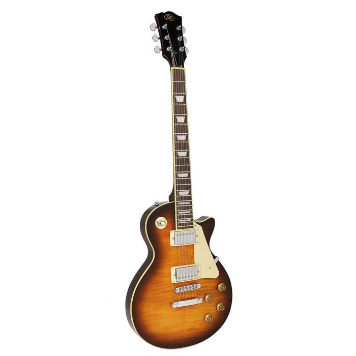 SX LP Std. style elektrische gitaar, mahonie/gevlamd esdoorn, 2 x humbucker, tobacco sunburst