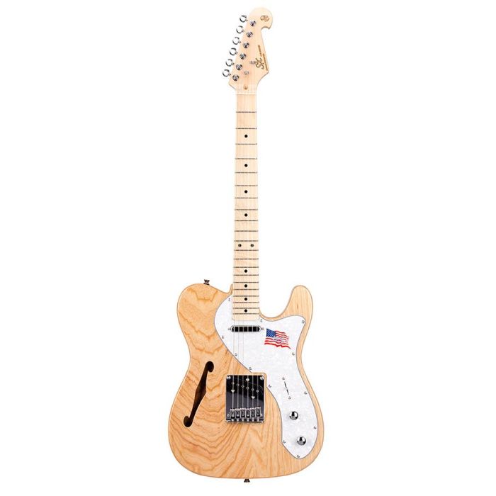 SX ASH Series hollow elektrische gitaar, USA essen body, esdoorn hals, 2 x single coil, naturel