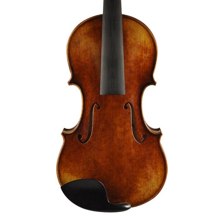 Rudolph Conservatoire viool 4/4, olielak met een donkerbruin antique afwerking, licht gevlamd, Guarneri del Ges  model