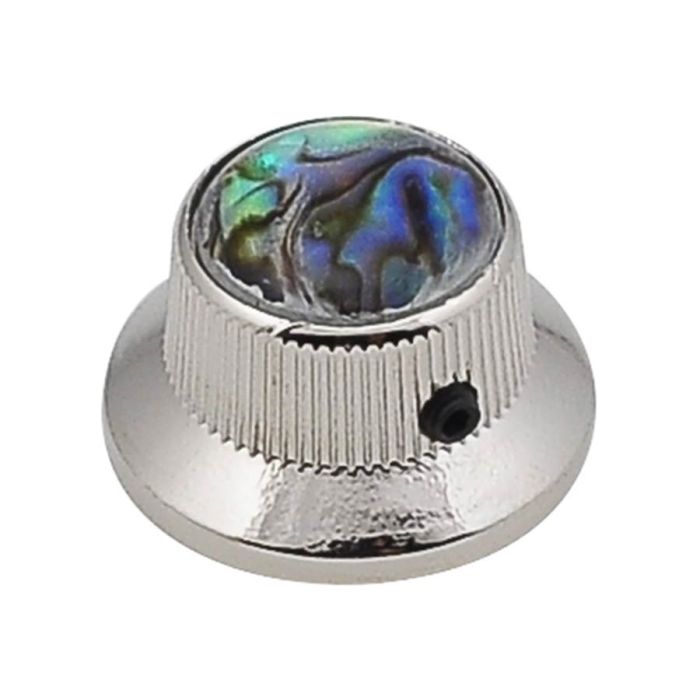 Boston bell knob with abalone inlay, nickel