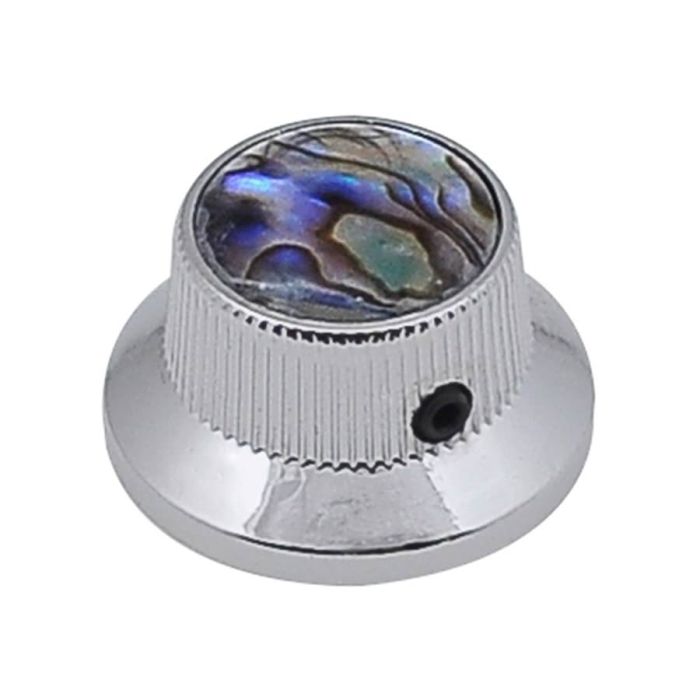 Boston bell knob with abalone inlay, chrome