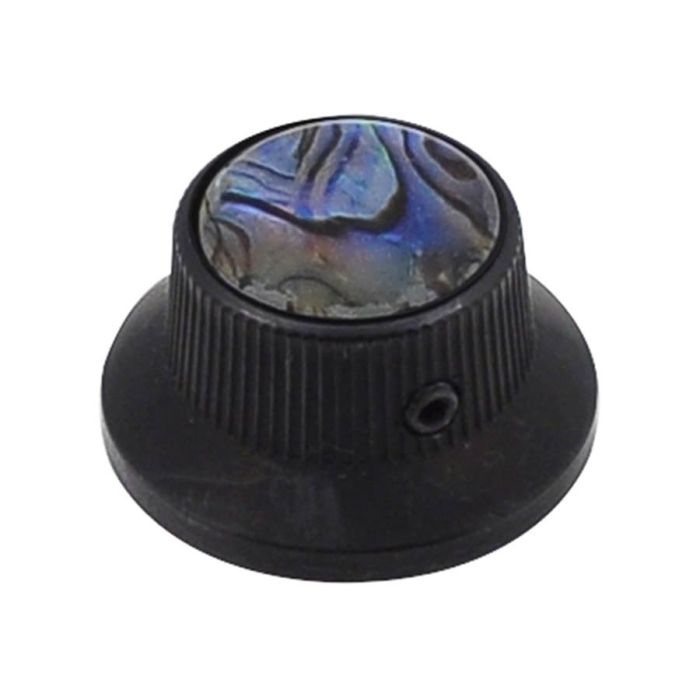 Boston bell knob with abalone inlay, black