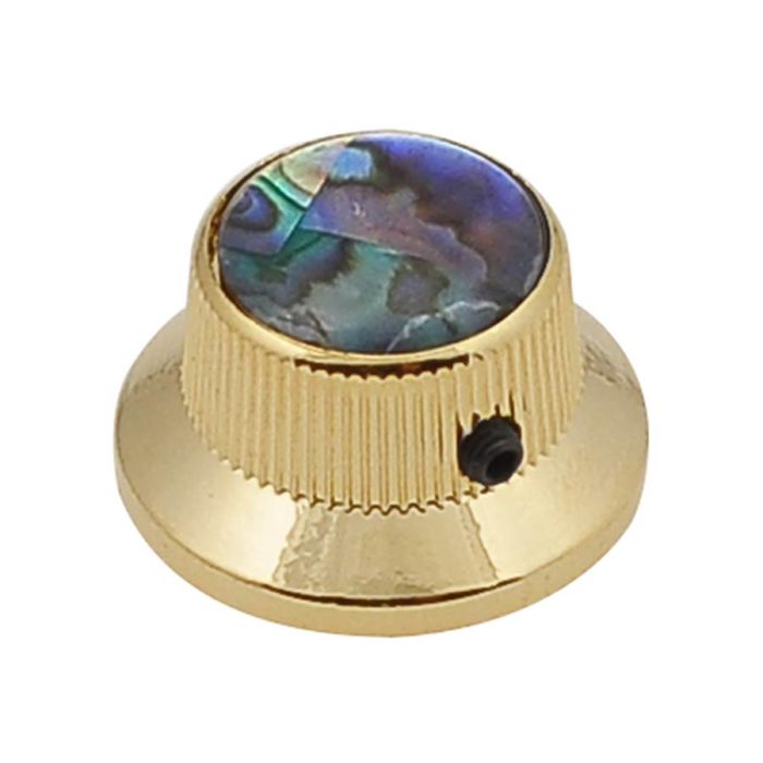 Boston bell knob with abalone inlay, gold