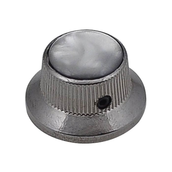 Boston bell knob with black pearl inlay, black nickel