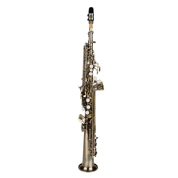 Stewart Ellis Pro Series sopraansax, Pisoni polsters, antiek licht brons, incl. softcase