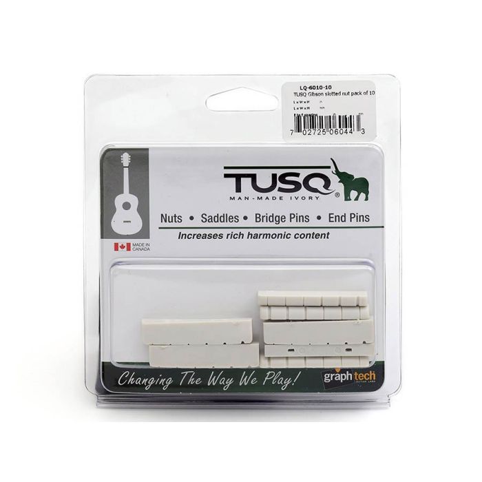 Graph Tech TUSQ 10-pack acoustic/electric guitar nuts (Gibson), slotted