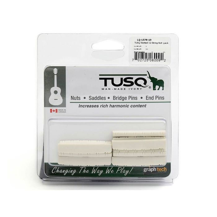 Graph Tech TUSQ 10-pack 12-string acoustic guitar nuts, slotted