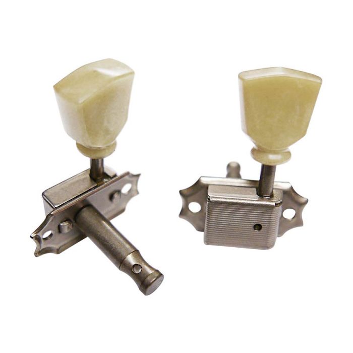 Gotoh Master Relic Collection machine heads for guitar, 3x left en right, ratio 1:15, aged keystone button, aged nickel