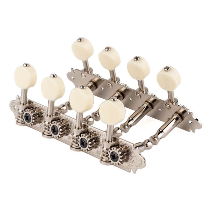 Gotoh machine heads for A-style mandolin, metal shaft, 69 mm,  ivory button, nickel