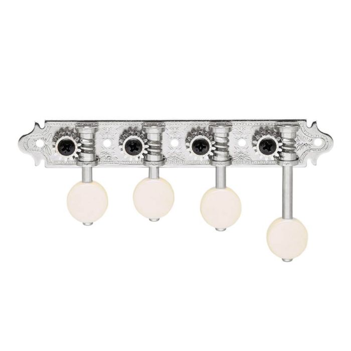 Gotoh machine heads for F-style mandolin, metal shaft, 69 mm, ivory button, nickel