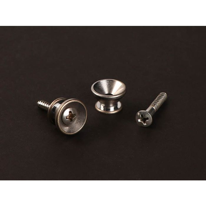 Gotoh Master Relic Collection strap buttons with screws, v-model, set of 2, aged aluminium