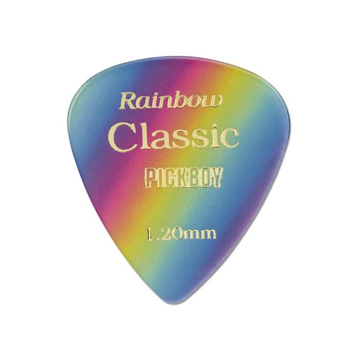 Pickboy Celltex picks with "rainbow"-design, 50-pack, 1.20 mm.