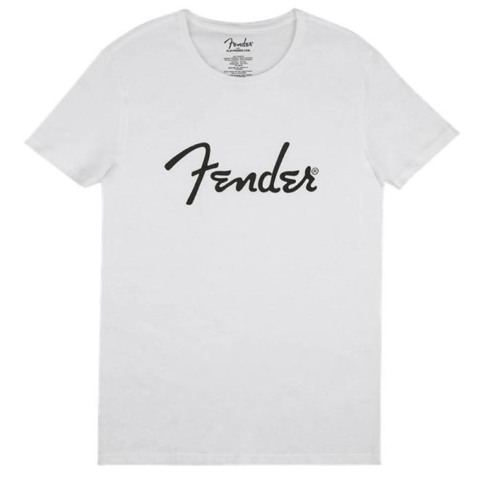 Fender Clothing T-Shirts spaghetti logo men's tee, white, M