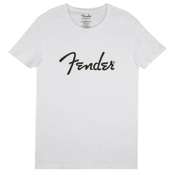 Fender Clothing T-Shirts spaghetti logo men's tee, white, L